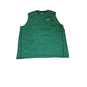 FILA Tank Top Adult X-Large Green Performance Athletic Logo Muscle Tank Mens